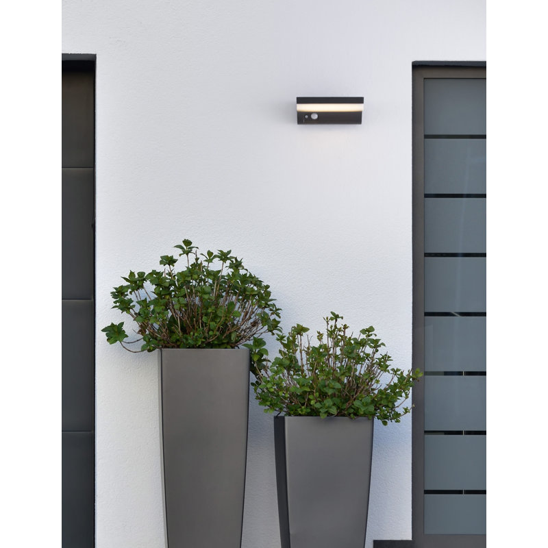 Anthracite Solar Powered Integrated LED Outdoor Armed Sconce