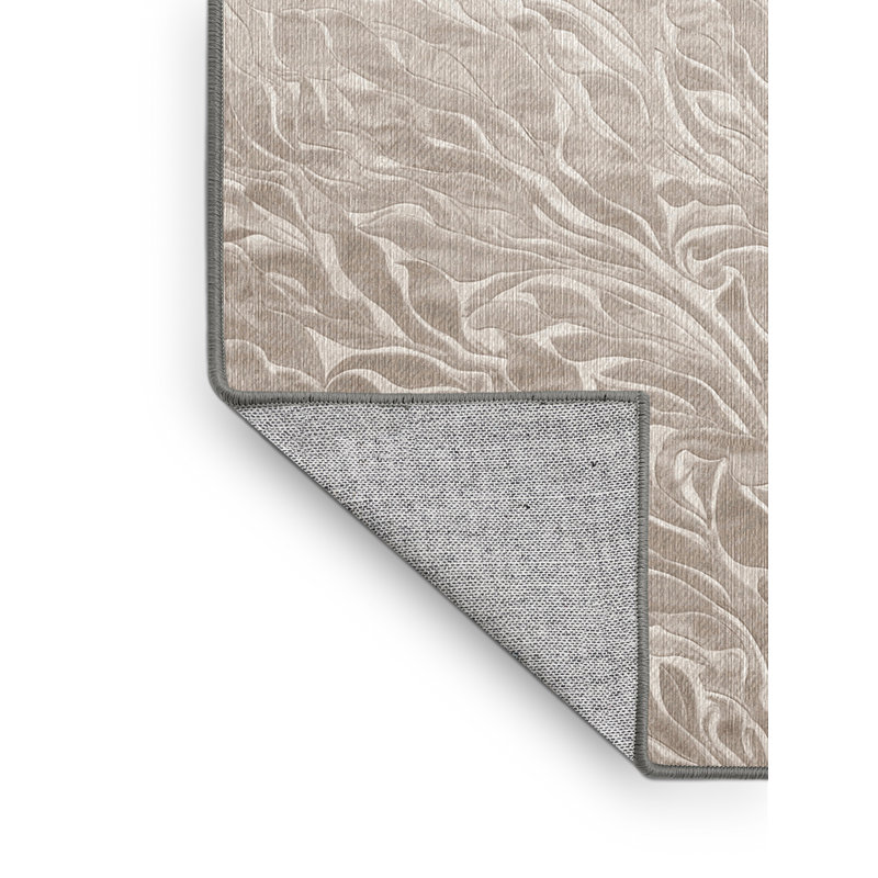 Machine Washable Gray Area Rug, Rectangle 7' x 10'