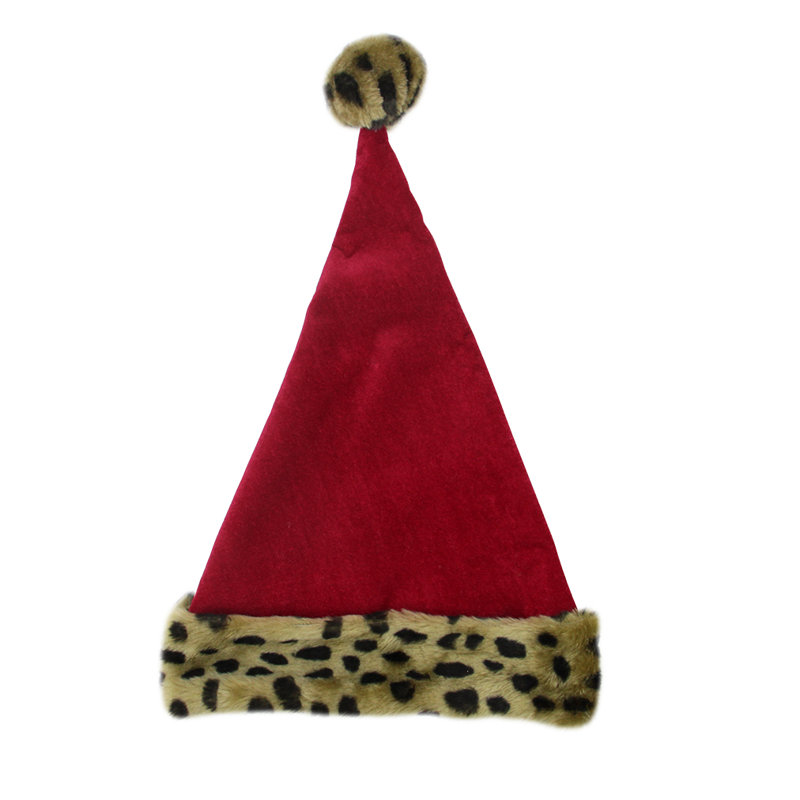 Accessoire de chapeau de père Noël adulte unisexe 17 po rouge et brun