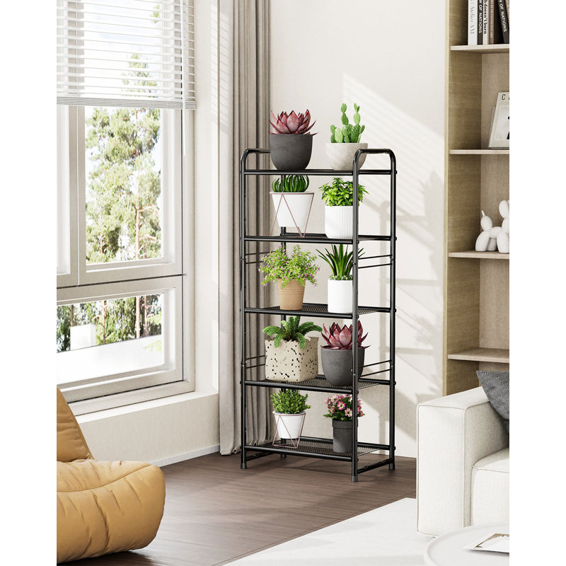 17.7'' W Iron Height -Adjustable Storage Rack, Black