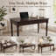 Bureau d'écriture, bureau en bois, bureau en noyer, bureau en bois massif, bureau d'écriture avec tiroirs - Bureau 47 po avec 2 tiroirs