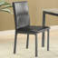 Ensemble de 2 chaises d'appoint rembourrées en similicuir noir