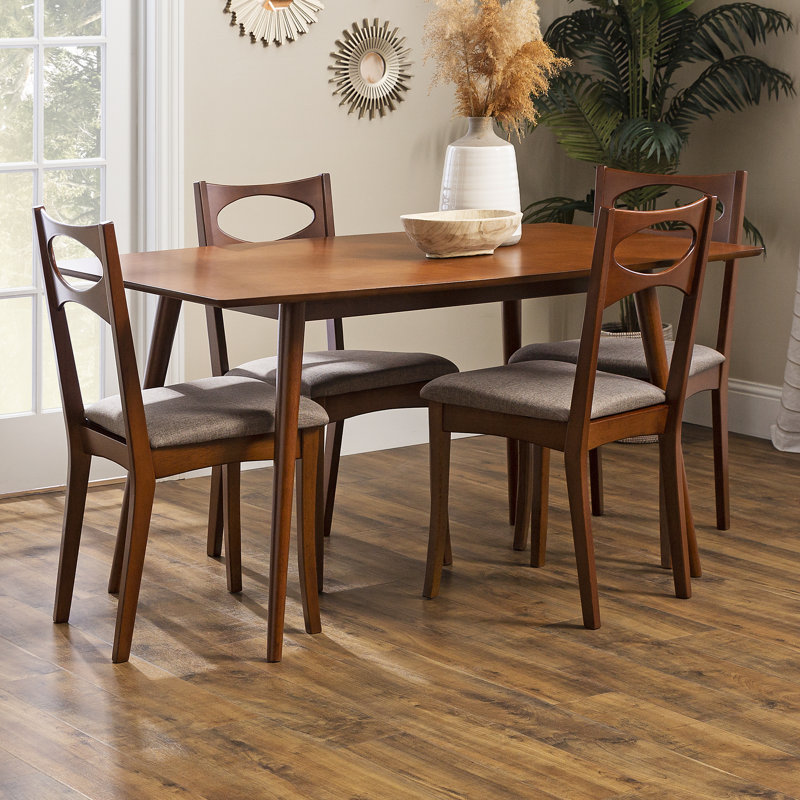 Weller 4 - Person Four Leg Dining Set, Acorn