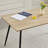 51.2" Modern Rectangular Dining Table With Wood Finish Top And Black Metal Legs-2082381107