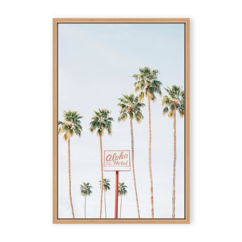 Coastal Retreat Aloha Hotel by  - Picture Frame Photograph on Paper, 36" H x 24" W x 1.125" D, Framed Print, Gold