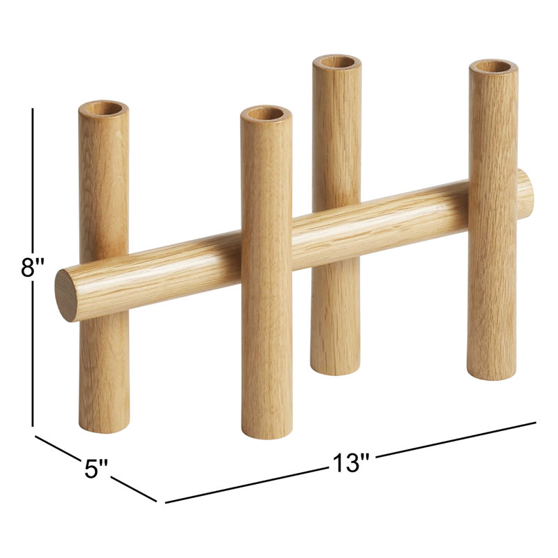 Tally Candelabra, White Oak