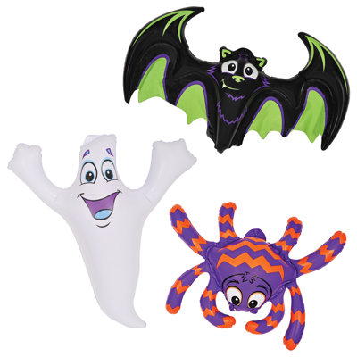 Chauve-souris gonflable d'Halloween, fantôme et araignée