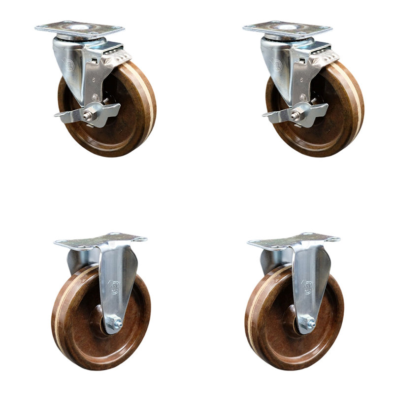 4 Piece High Temp Phenolic Caster Set