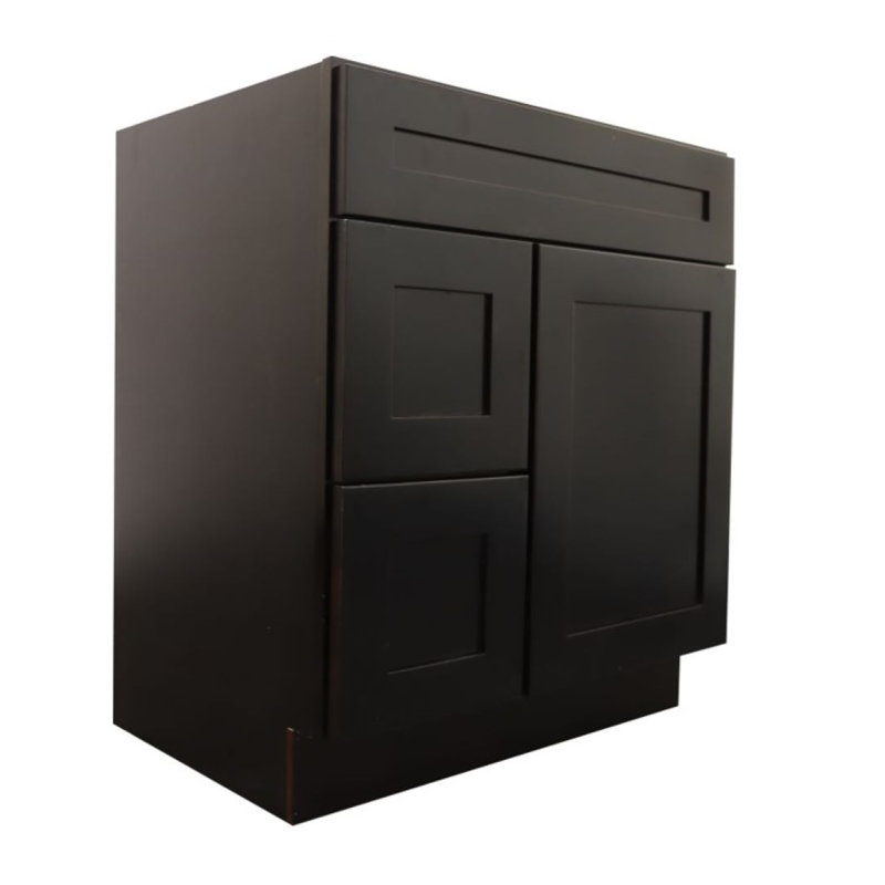 Espresso Shaker 30'' Solid Wood Bathroom Vanity with Drawers