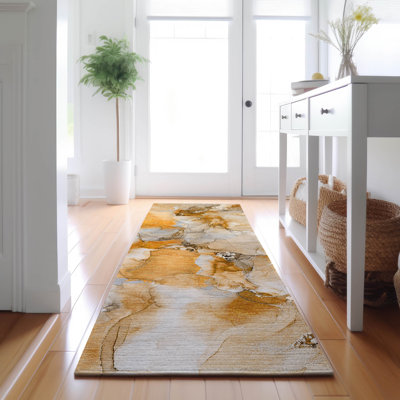 Premium Machine Washable Cerrito AMF526 Orange Rug