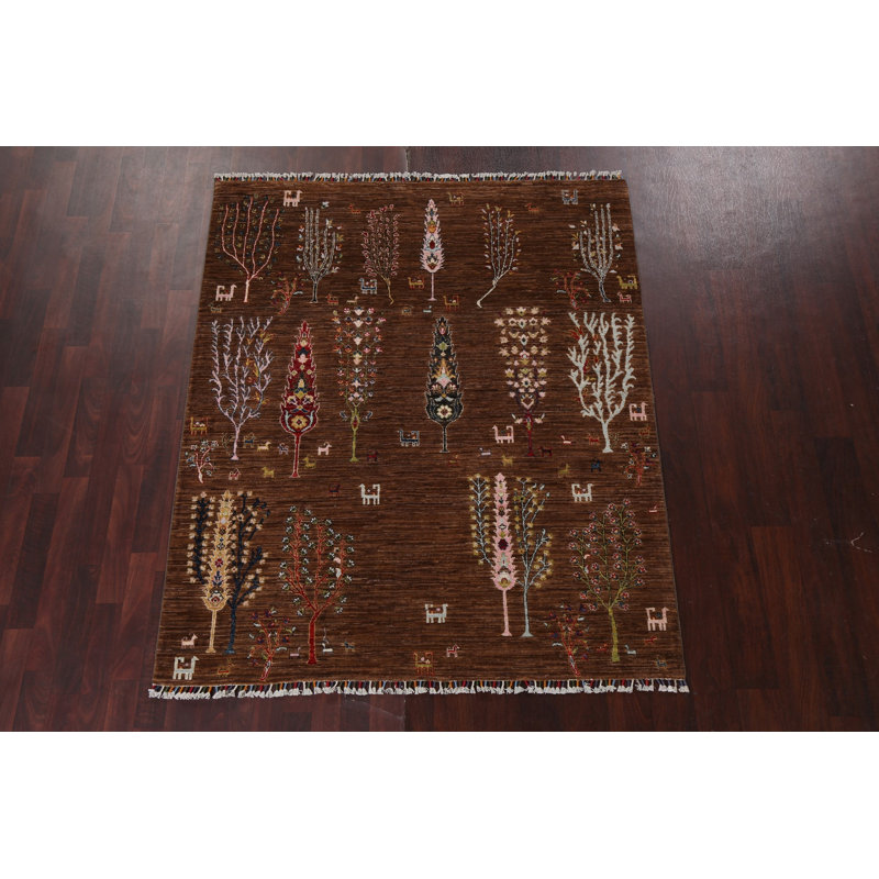 Tapis Kazak en laine noué à la main 5 x 6