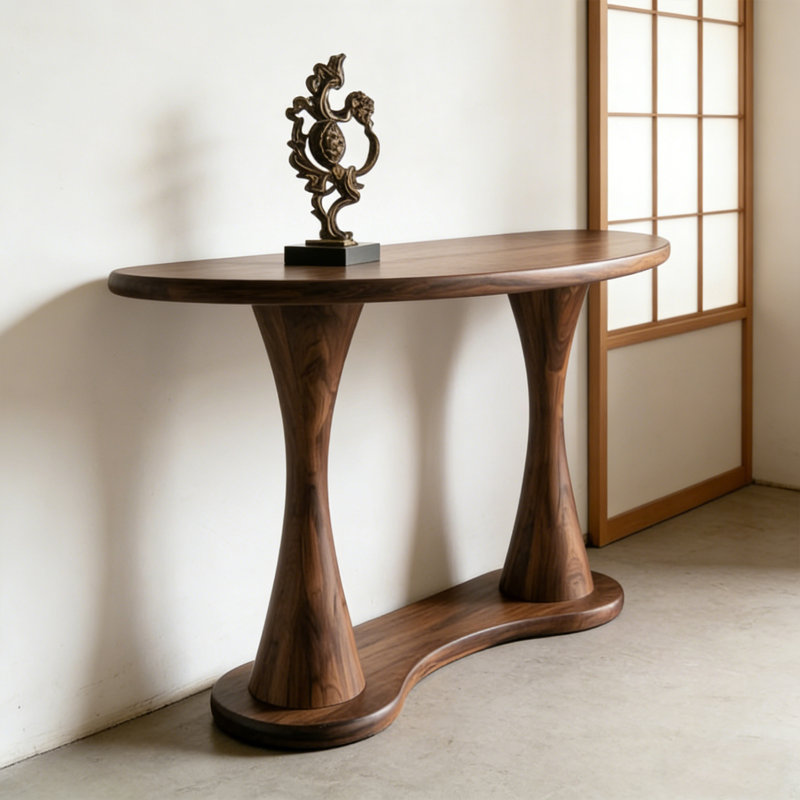 Retro Minimalist Console Table, 35.43" H x 55.12" W x 15.75" D