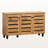 Kairo Oak Finish 6-Shelves With Slatted Two-Door Shoe Cabinet, 26.1" H X 44.25" W X 12.94" D