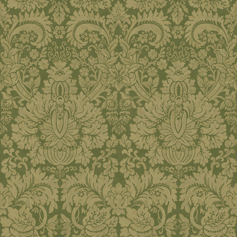 Queen's Damask - Aquamarine, Royal Green