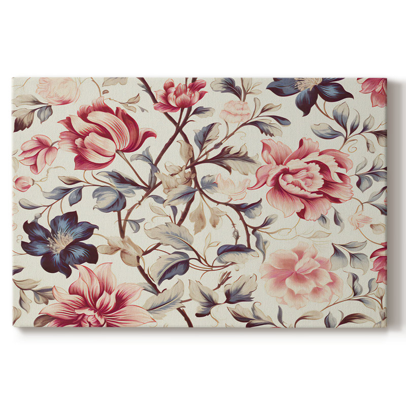 Botanique rétro - II, H 33 po x l 49 po x P 1,5 po, Toile tendue