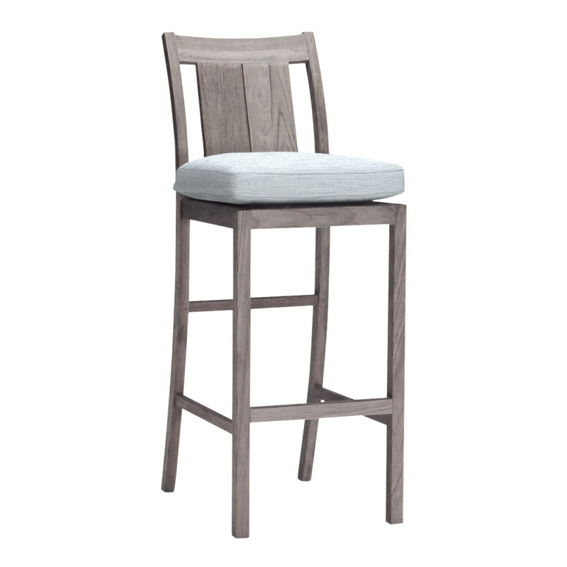 Tabouret de comptoir 24 po Croquet, Pas de soudure, Ciel de papier, Teck huître