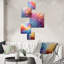 Rainbow Hue Harmony - ensemble d'art mural arc-en-ciel de 5