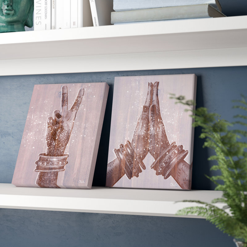 «Peace and Namaste» par Olivia Rose - impression sur toile 2 pièces, H 40 po x l 60 po, Toile tendue, Sans cadre