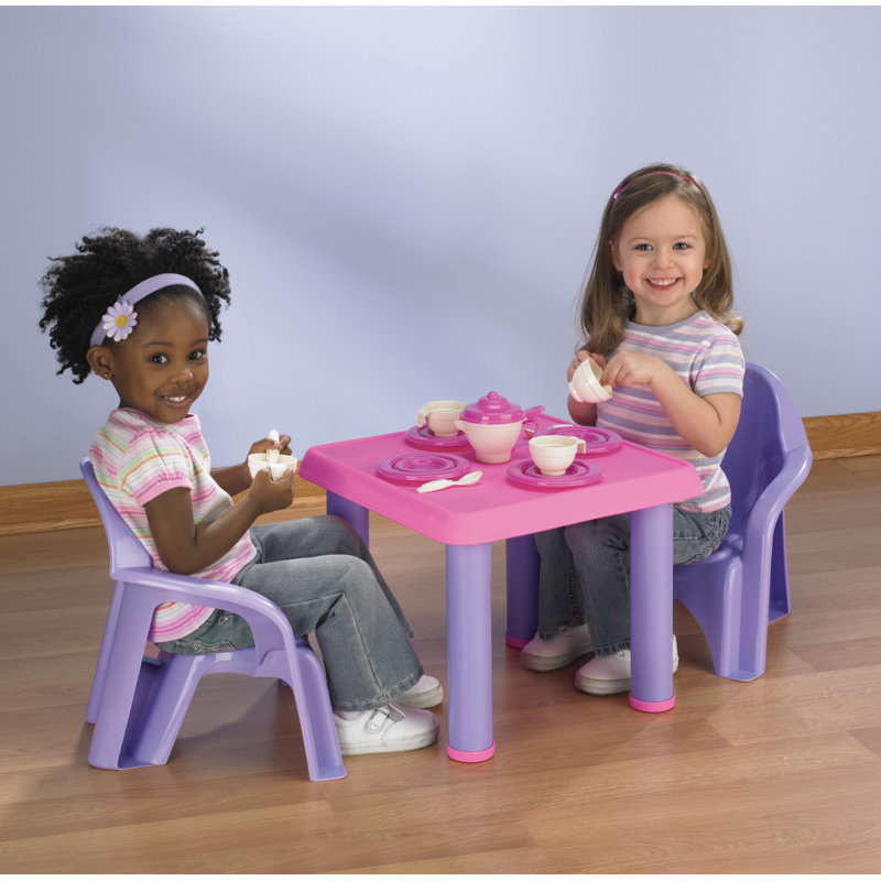 Pink and White 28-Piece Plastic Tea Party Set