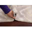 Tapis beige en laine/soie Touffeté à la main