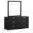 Dle Wide Dresser With Mirror, Gold Bracket Legs, Modern Black Finish-117056031