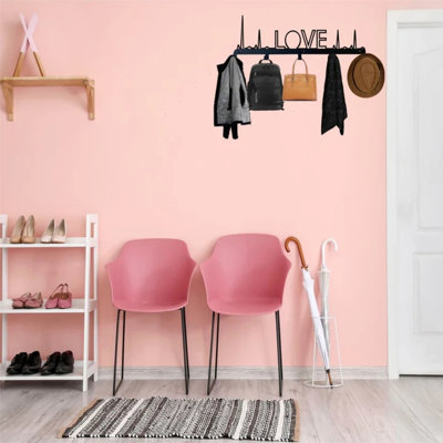 Metal Wall Organizer with Key Hooks