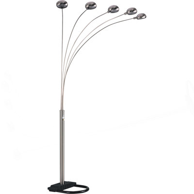 LAMPE DE STYLE À 5 CAPUCHONS H 84 po H ARGENTÉ (1PC / CTN) (2,24 / 33,97)