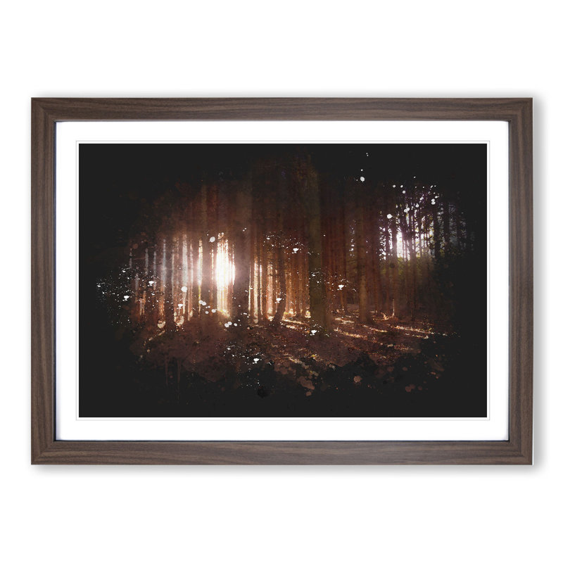 Forest View Vol.2 - Picture Frame Graphic Art, 36cm H x 48cm W x 2cm D, Walnut