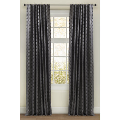 Shiam Cotton Blend Geometric Room Darkening Thermal Rod Pocket Curtain Panels