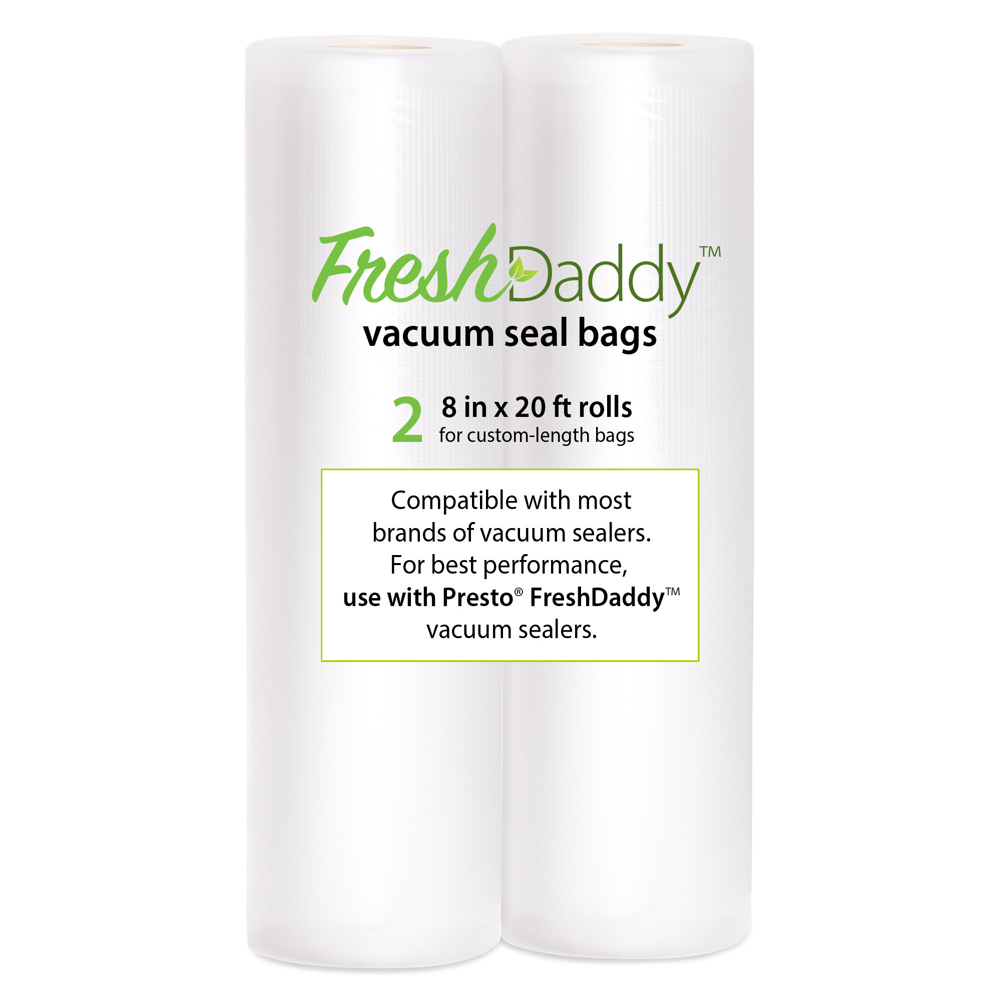 FreshDaddy™ 8-inch by 20-foot Vacuum Seal Rolls for Presto® Vacuum Sealers  - Vacuum Sealers - Presto®