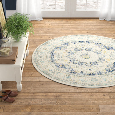 Tapis oriental ivoire et bleu Annette