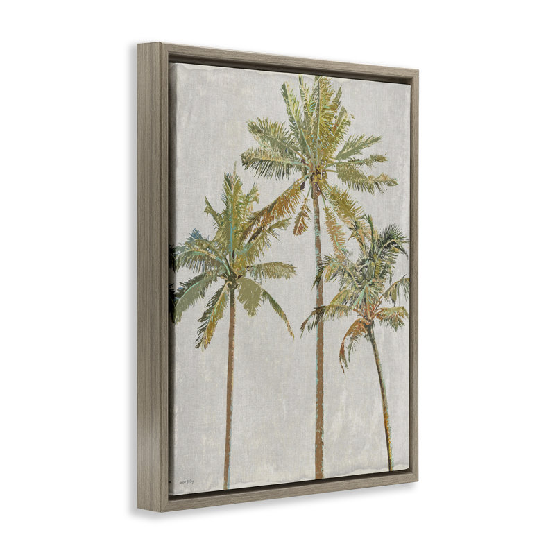 Cadre flottant Palm Pals Island Trees, design par Amber Sterling, H 31 po x l 25 po, Cadre flottant orme Montalcino