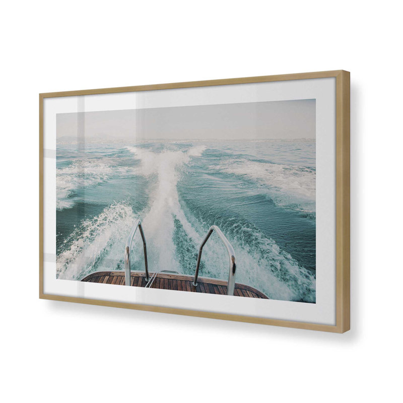 Imprimé Ocean Trails, Cadre doré brossé, H 13,25 po x l 17,25 po x P 1,25 po