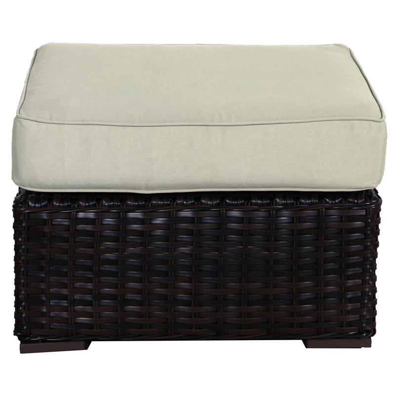 Repose-pieds d'extérieur avec coussin Sireci, Bleu marine