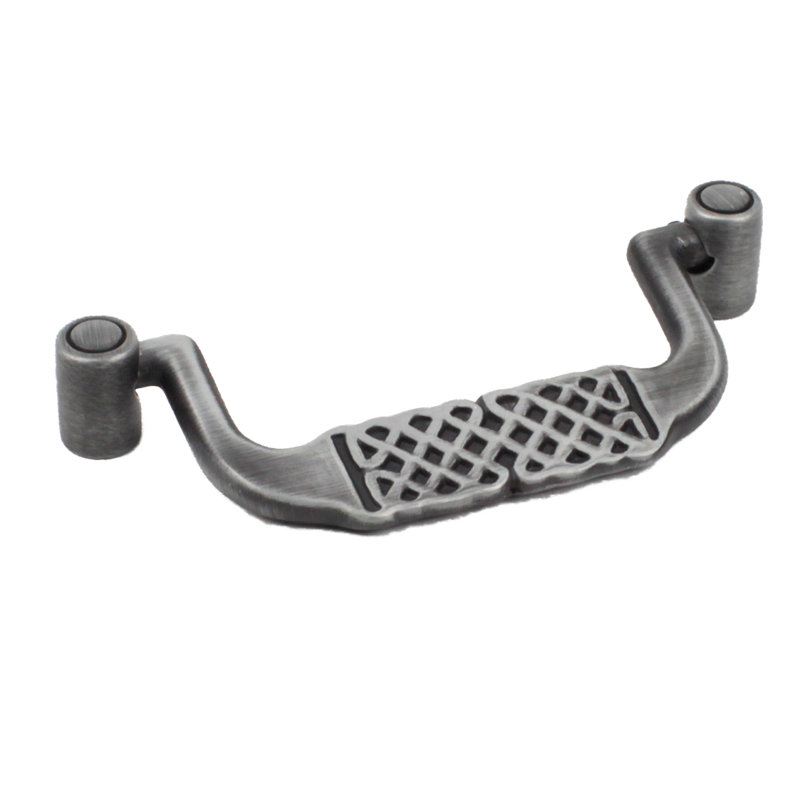 Highlander 3" Center to Center Drop Handle, Weathered Pewter