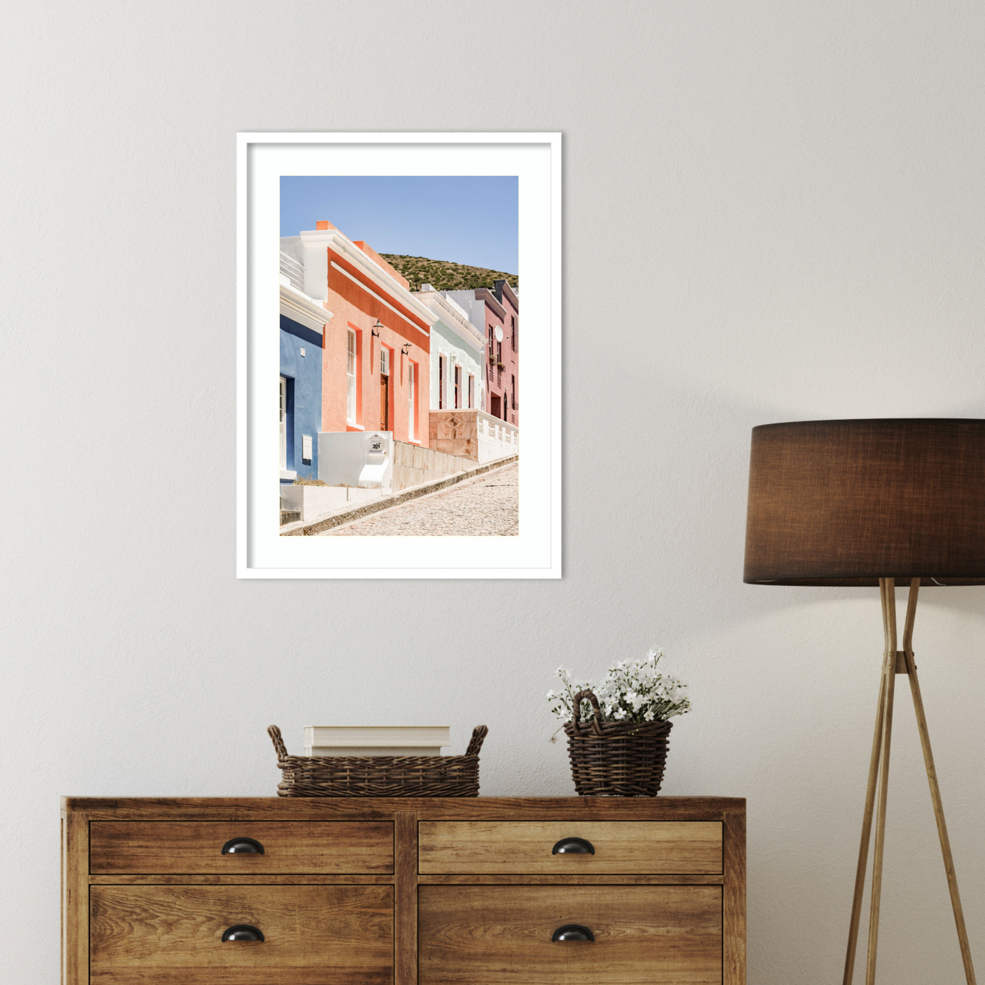 Carnival Streets 02 by Shot by Clint Wood Framed Wall Art Print, 33" H x 24" W, White
