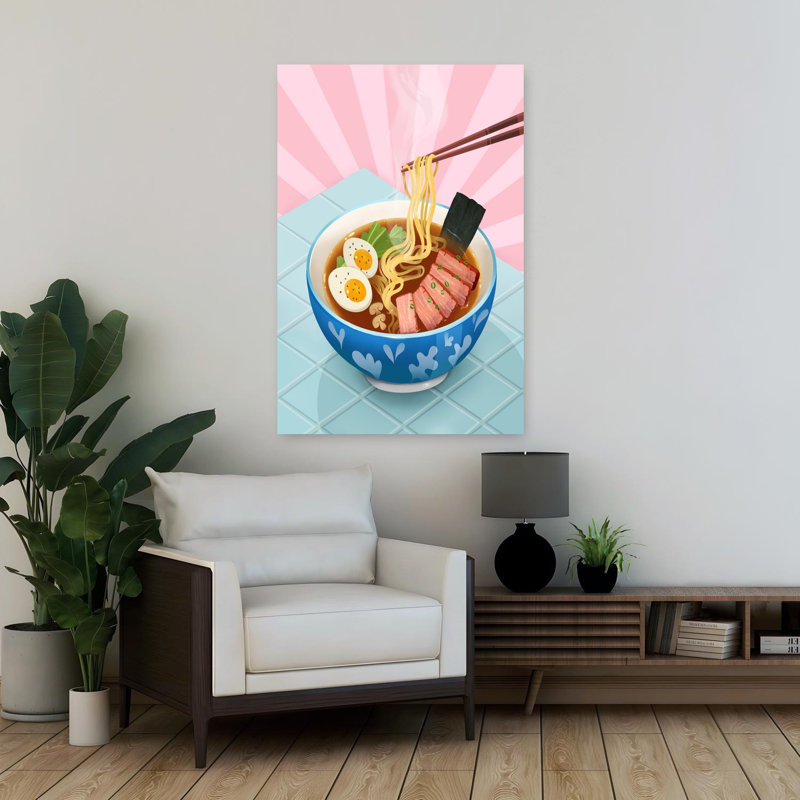 Art mural contemporain Ramen, H 36 po x l 24 po