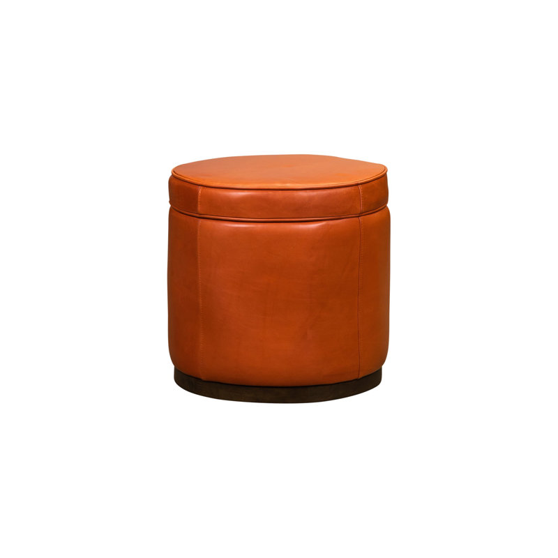 Leg Up  Swivel Ottoman in Collins Celadon, Pippa Papaya