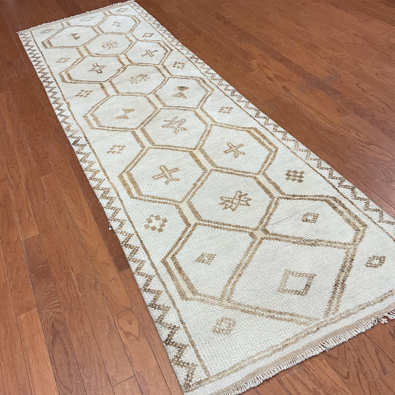  Handmade Turkish Oushak Wool Runner