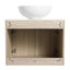 36 Inch Modern Design Wall Mounted Bathroom Vanity with Ceramic Sink with Side Storage Shelves