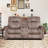 76.77'' Wide Classic Microfiber Upholstered Manual Reclining Loveseat With Center Console And Nailhead Trim-113374145