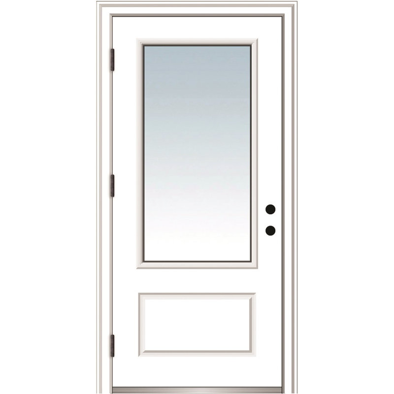 Primed Fiberglass 3/4 Lite 1-Panel Entry Door with Clear Glass, 36"x80"
