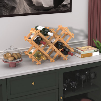 Bamboo Wood Folding Wine Rack, 8 Bottles by ClosetMaid
