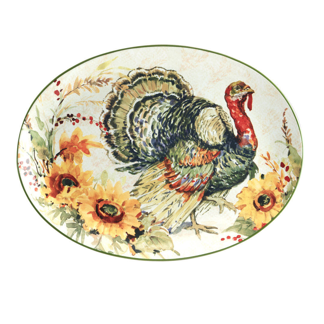 Harvest Morning Oval Turkey Platter Certified International