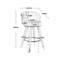 Ensemble de 2 tabourets de bar à hauteur de comptoir COOLMORE pour pieds de comptoir en bois massif d'une hauteur fixe de 360 degrés-752650080