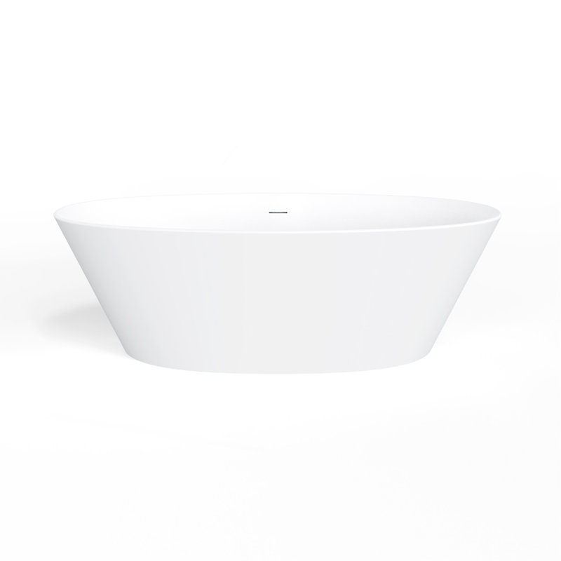 Baignoire de trempage autoportante à surface solide de 66,9 pouces pour salle de bain