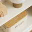 Foyer autoportant en bois massif beige