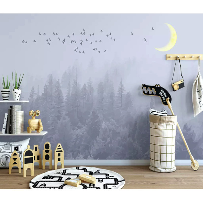 Papier peint texturé amovible Misty Forest, l 112 po x L 75 po