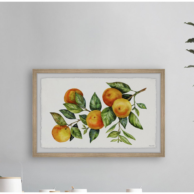 Five Lemons - Single Picture Frame Print, 38cm H x 45cm W x 3.81cm D