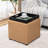 17.7" Faux Leather Storage Ottoman With Reversible Tray Top-1692955908